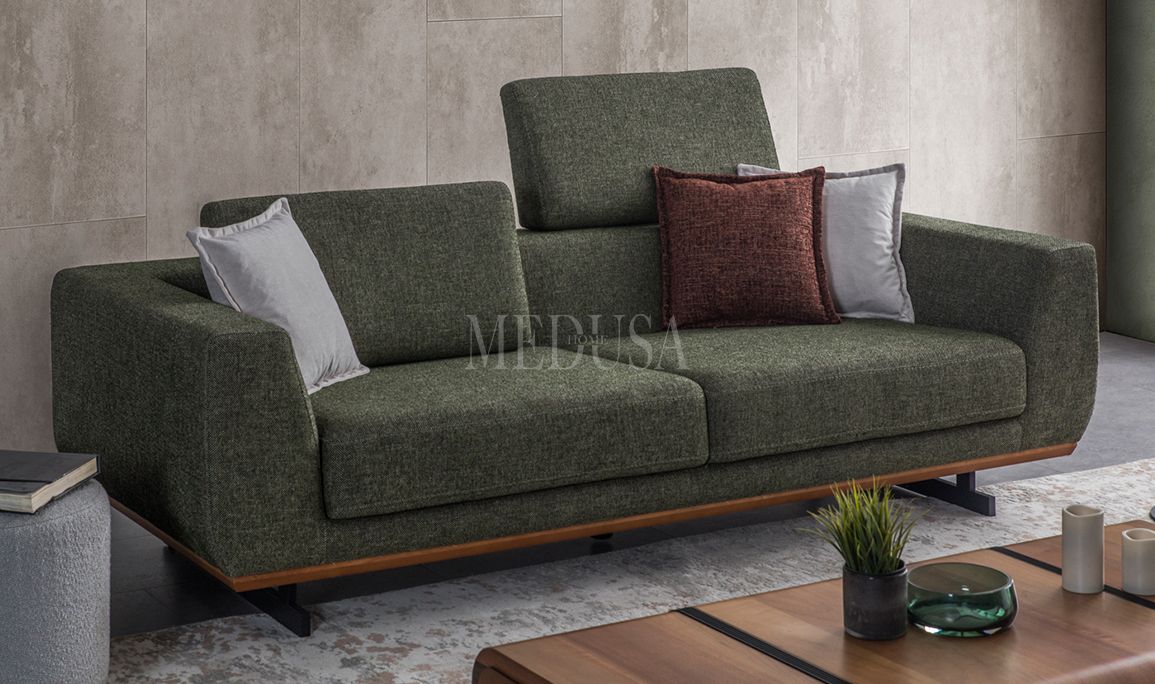 Medusa Home Mobilya - Quarter Üçlü Koltuk Yeşil