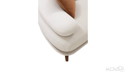 Medusa Home Mobilya - Ramess Beyaz Üçlü Koltuk