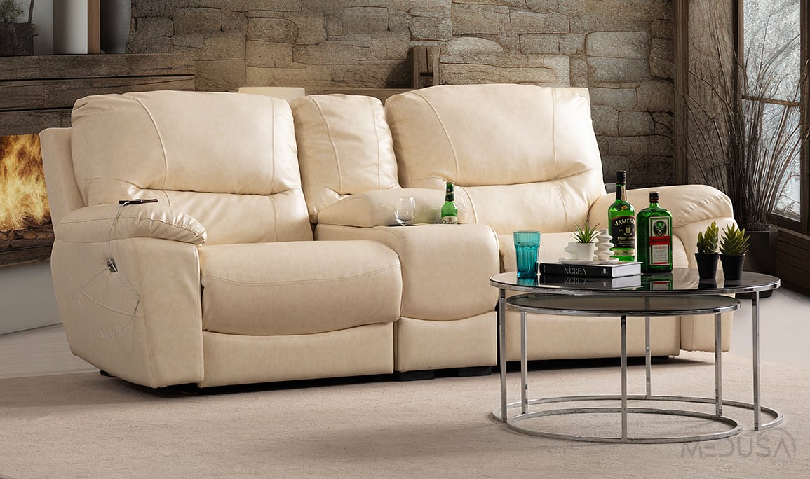 Medusa Home Mobilya - Ravella Motorlu Deri Köşe Takımı