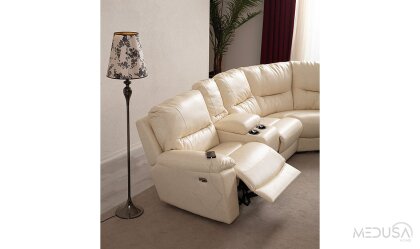 Medusa Home Mobilya - Ravella Motorlu Deri Köşe Takımı