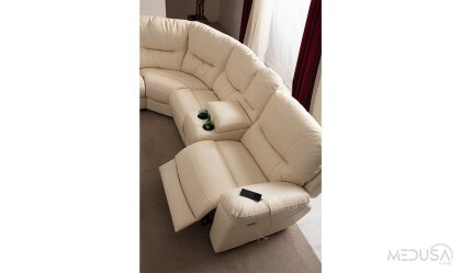 Medusa Home Mobilya - Ravella Motorlu Deri Köşe Takımı