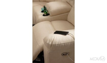 Medusa Home Mobilya - Ravella Motorlu Deri Köşe Takımı