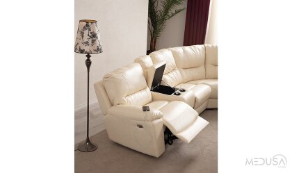 Medusa Home Mobilya - Ravella Motorlu Deri Köşe Takımı