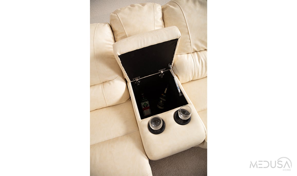 Medusa Home Mobilya - Ravella Motorlu Deri Köşe Takımı