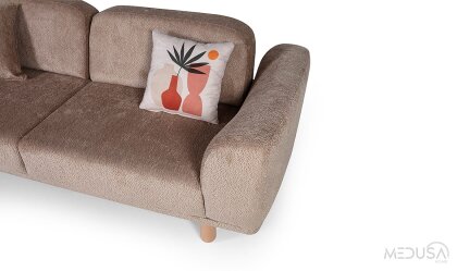 Medusa Home Mobilya - Raven Bohem Kahve Üçlü Koltuk