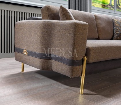 Medusa Home Mobilya - Rebeca Kahve Üçlü Koltuk