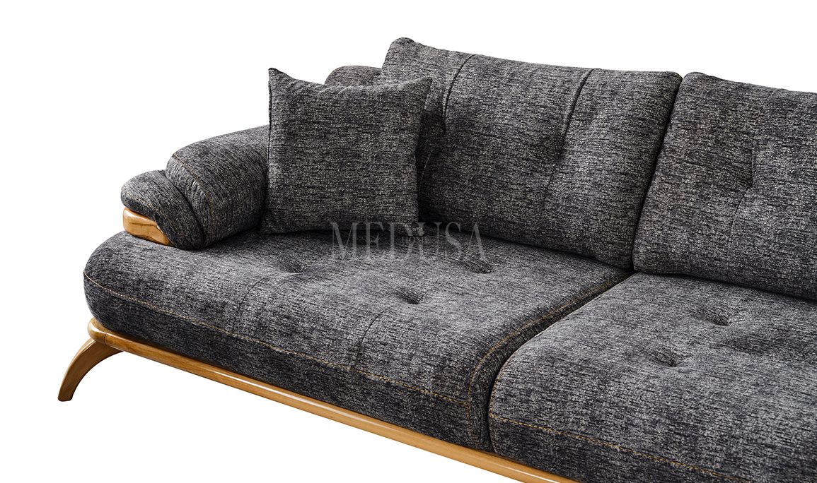 Medusa Home Mobilya - Relax Rio Üçlü Koltuk Gri