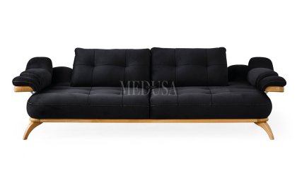 Medusa Home Mobilya - Relax Rio Üçlü Koltuk Siyah