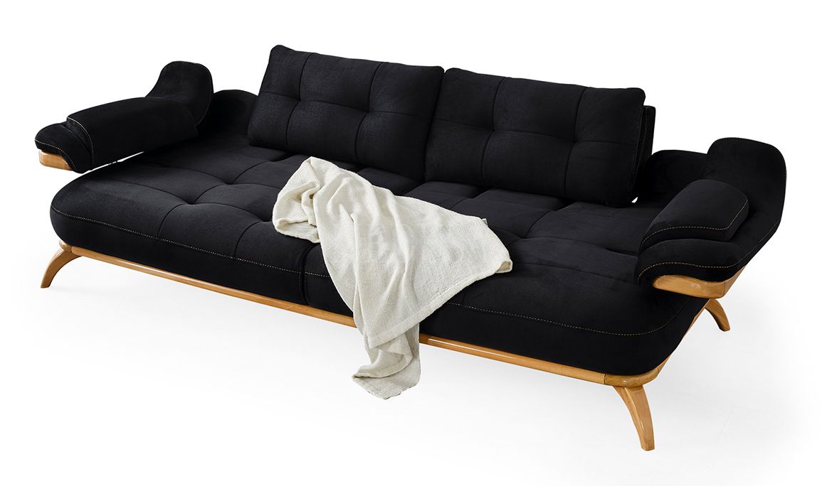Medusa Home Mobilya - Relax Rio Üçlü Koltuk Siyah