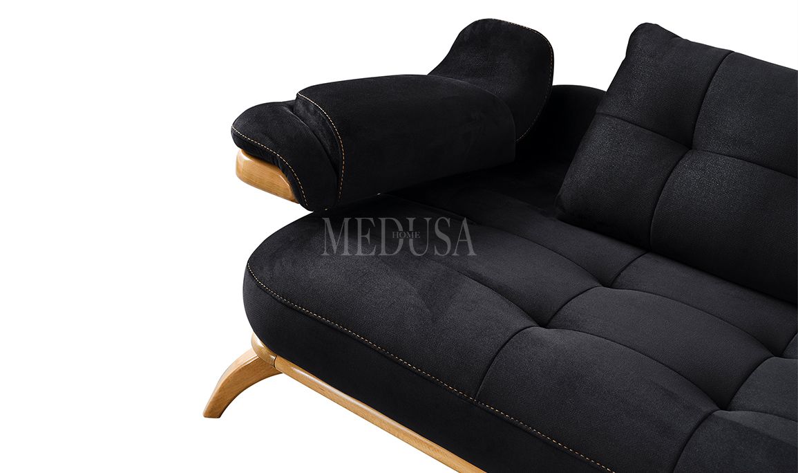 Medusa Home Mobilya - Relax Rio Üçlü Koltuk Siyah
