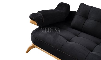 Medusa Home Mobilya - Relax Rio Üçlü Koltuk Siyah