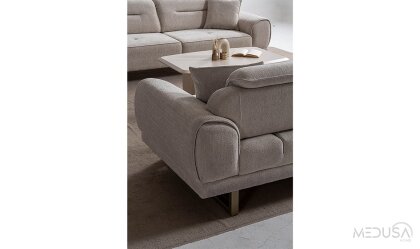 Medusa Home Mobilya - Reve Krem Üçlü Koltuk