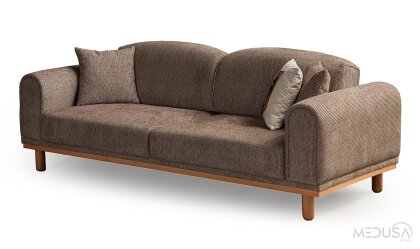 Medusa Home Mobilya - Revial Kahve Üçlü Koltuk