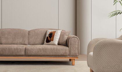 Medusa Home Mobilya - Revial Kahve Üçlü Koltuk