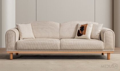 Medusa Home - Revial Krem Üçlü Koltuk Medusa Home - Revial Krem Üçlü Koltuk