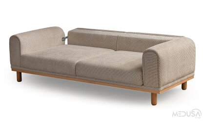 Medusa Home Mobilya - Revial Krem Üçlü Koltuk
