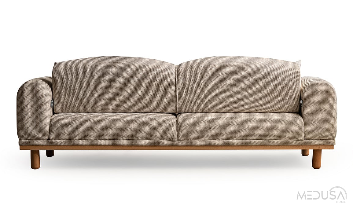 Medusa Home Mobilya - Revial Krem Üçlü Koltuk