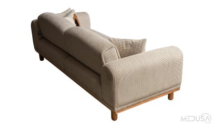 Medusa Home Mobilya - Revial Krem Üçlü Koltuk