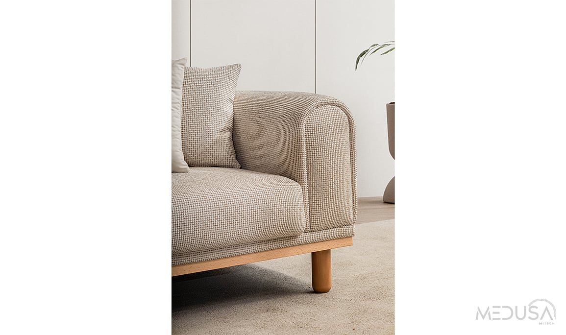 Medusa Home Mobilya - Revial Krem Üçlü Koltuk