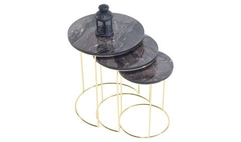 Medusa Home Mobilya - Riga Gold Zigon Sehpa