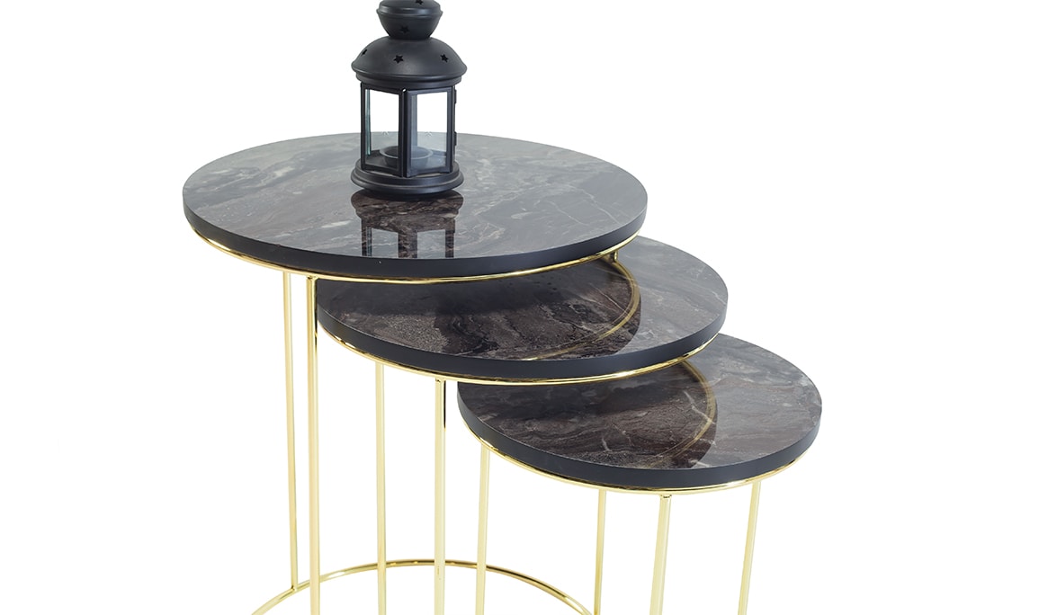 Medusa Home Mobilya - Riga Gold Zigon Sehpa