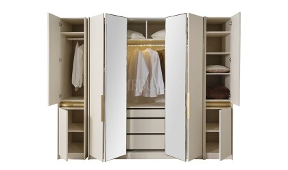 Medusa Home Mobilya - Riox 6 Kapaklı Gardırop 4 Kapı Aynalı