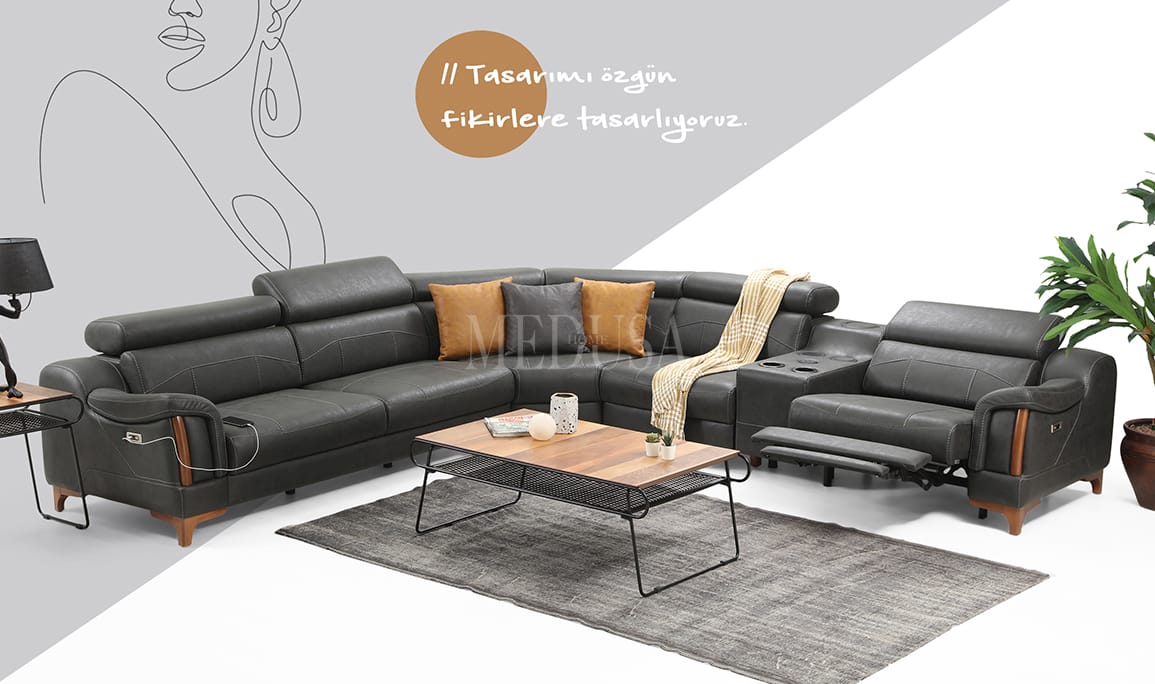 Medusa Home Mobilya - Rio Zen Motorlu Köşe Takımı
