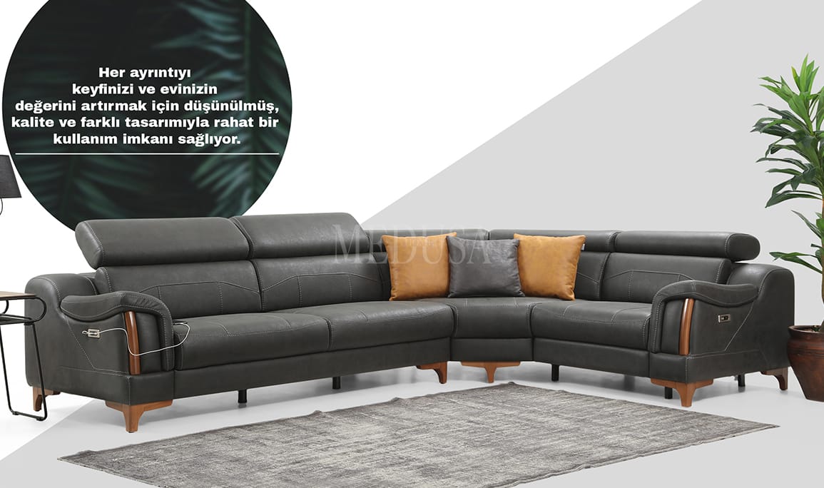 Medusa Home Mobilya - Rio Zen Motorlu Köşe Takımı