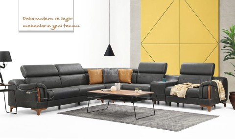 Medusa Home Mobilya - Rio Zen Motorlu Köşe Takımı