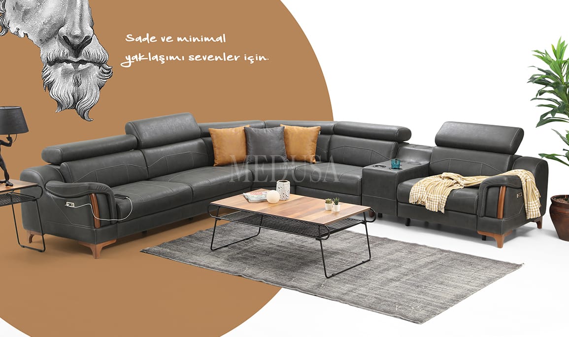 Medusa Home Mobilya - Rio Zen Motorlu Köşe Takımı