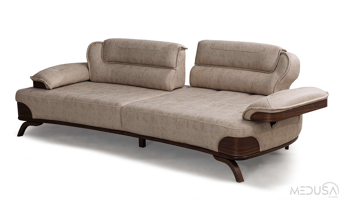 Medusa Home Mobilya - Rivo Kahve Üçlü Koltuk