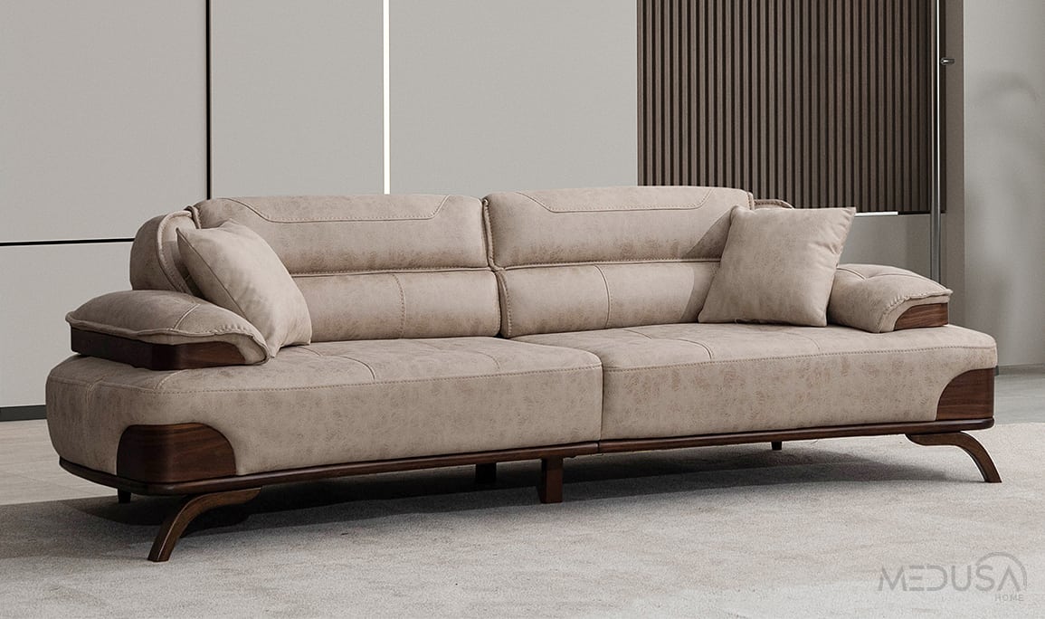 Medusa Home Mobilya - Rivo Kahve Üçlü Koltuk