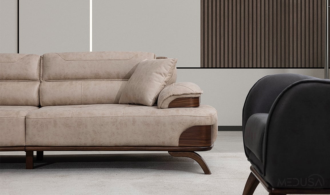 Medusa Home Mobilya - Rivo Kahve Üçlü Koltuk