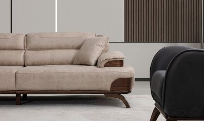 Medusa Home Mobilya - Rivo Kahve Üçlü Koltuk