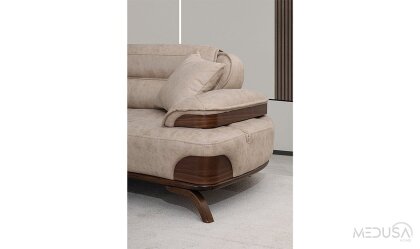 Medusa Home Mobilya - Rivo Kahve Üçlü Koltuk