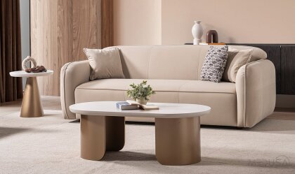 Medusa Home - Rocco Krem Üçlü Koltuk Medusa Home - Rocco Krem Üçlü Koltuk