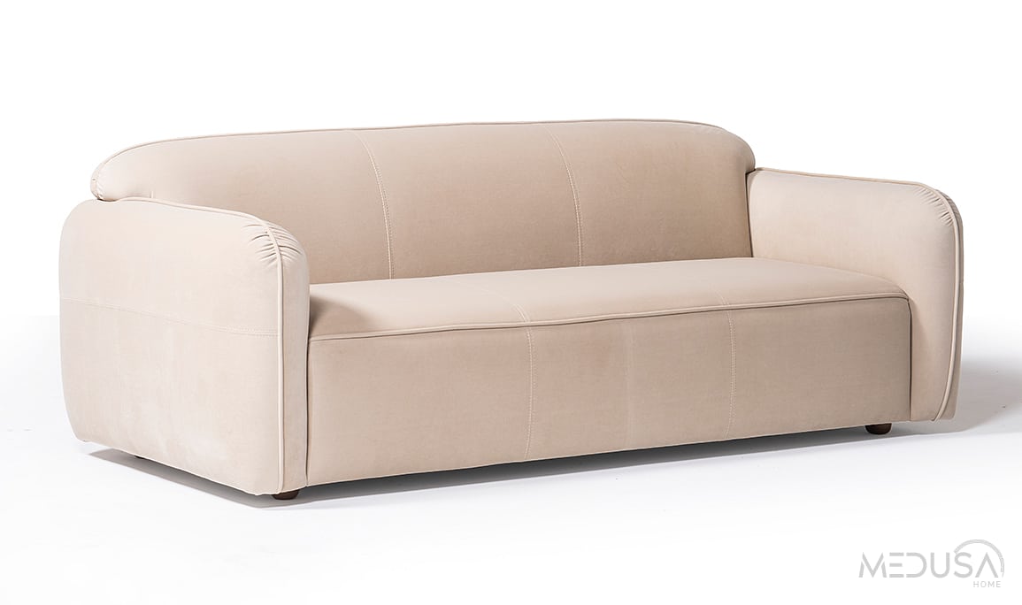 Medusa Home Mobilya - Rocco Krem Üçlü Koltuk