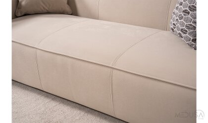 Medusa Home Mobilya - Rocco Krem Üçlü Koltuk