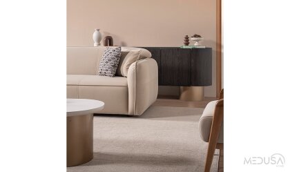 Medusa Home Mobilya - Rocco Krem Üçlü Koltuk
