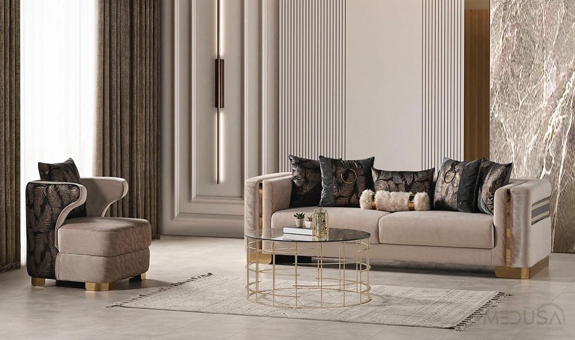 Medusa Home Mobilya - Rolex Luxury Üçlü Koltuk