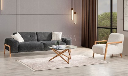 Medusa Home Mobilya - Rolexa Ahşap Koltuk Takımı