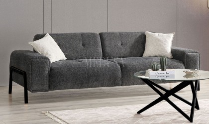 Medusa Home Mobilya - Rolexa Antrasit Üçlü Koltuk