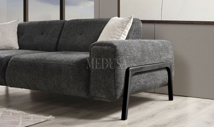 Medusa Home Mobilya - Rolexa Antrasit Üçlü Koltuk