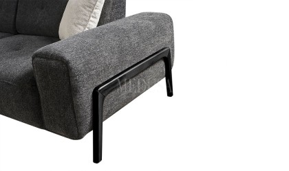 Medusa Home Mobilya - Rolexa Antrasit Üçlü Koltuk