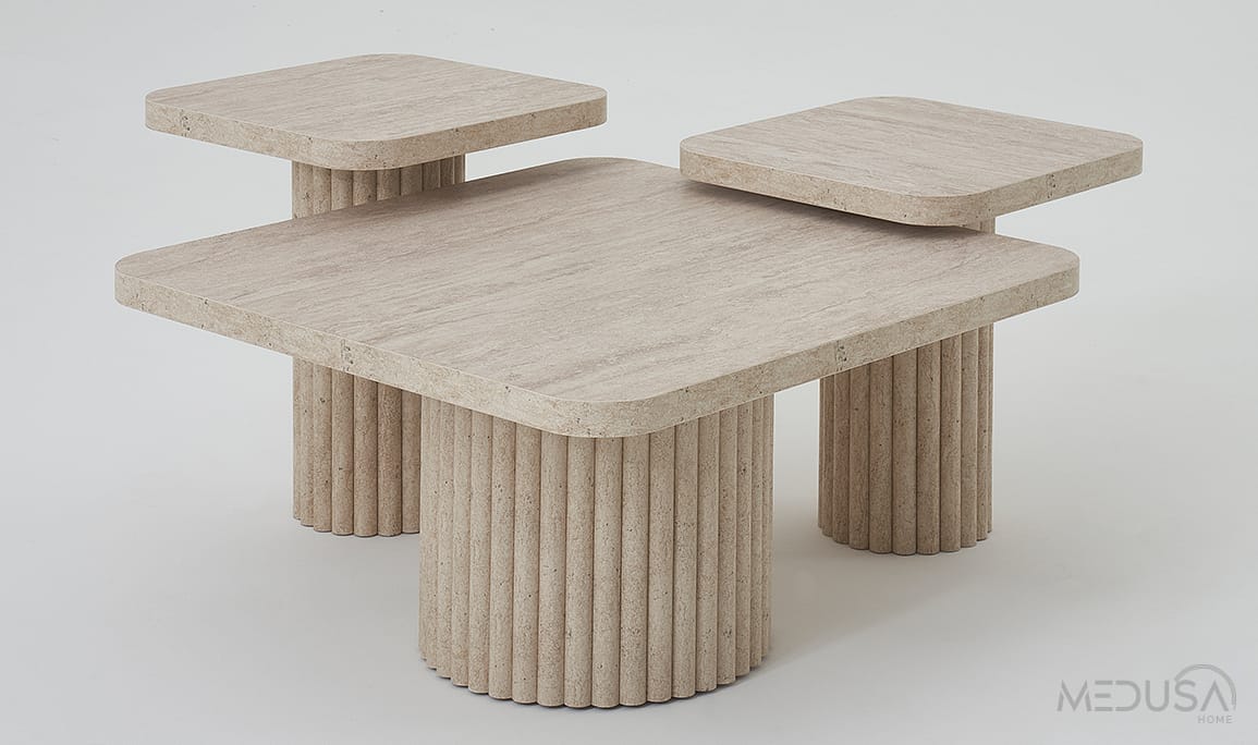 Medusa Home Mobilya - Roma Traverten Orta Sehpa