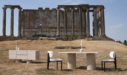 Medusa Home Mobilya - Roma Traverten Yemek Masası