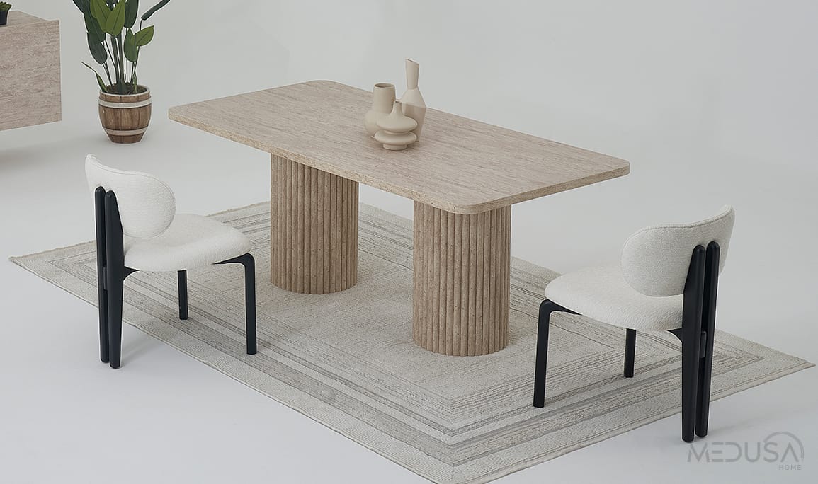 Medusa Home Mobilya - Roma Traverten Yemek Odası