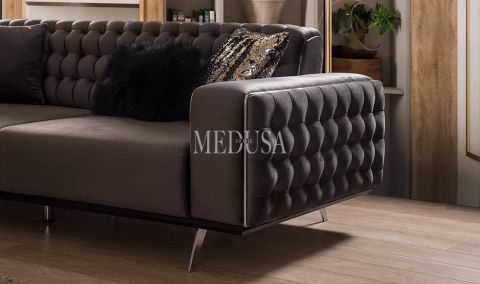 Medusa Home Mobilya - Romel Üçlü Koltuk 01 Metal Ayak