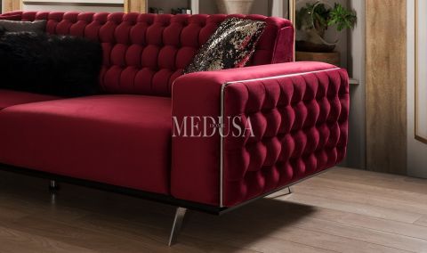 Medusa Home Mobilya - Romel Üçlü Koltuk 02 Metal Ayak