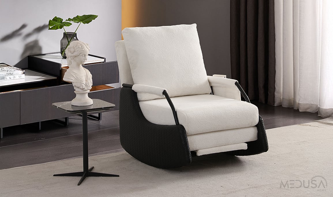 Medusa Home Mobilya - Rosenya Sallanır Siyah Berjer